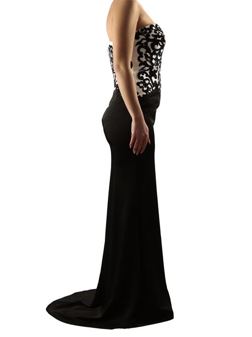 Long dress black and white BACI STELLARI | BS1066UN